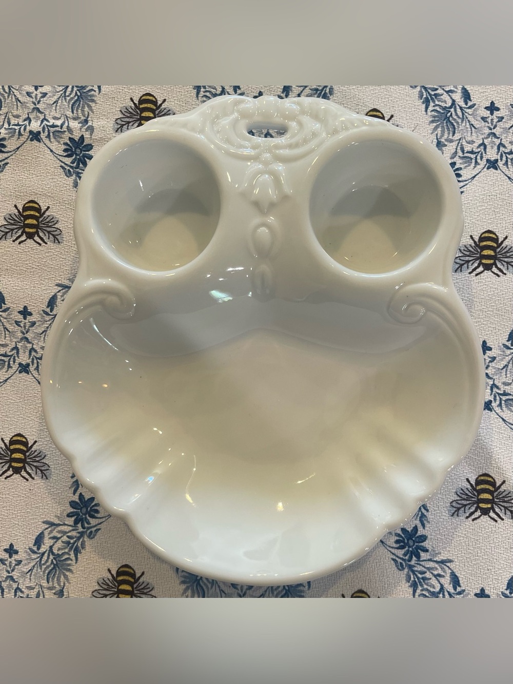 Vintage Maryland China White Porcelain Scallop Shell Relish Tray